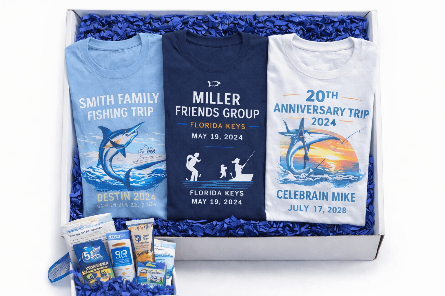 Custom trip shirts and experience kit